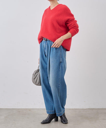 《フルカワコラボ》寬鬆褶皺牛仔褲