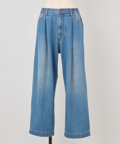 《フルカワコラボ》寬鬆褶皺牛仔褲