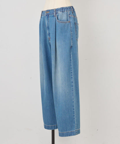 《フルカワコラボ》寬鬆褶皺牛仔褲