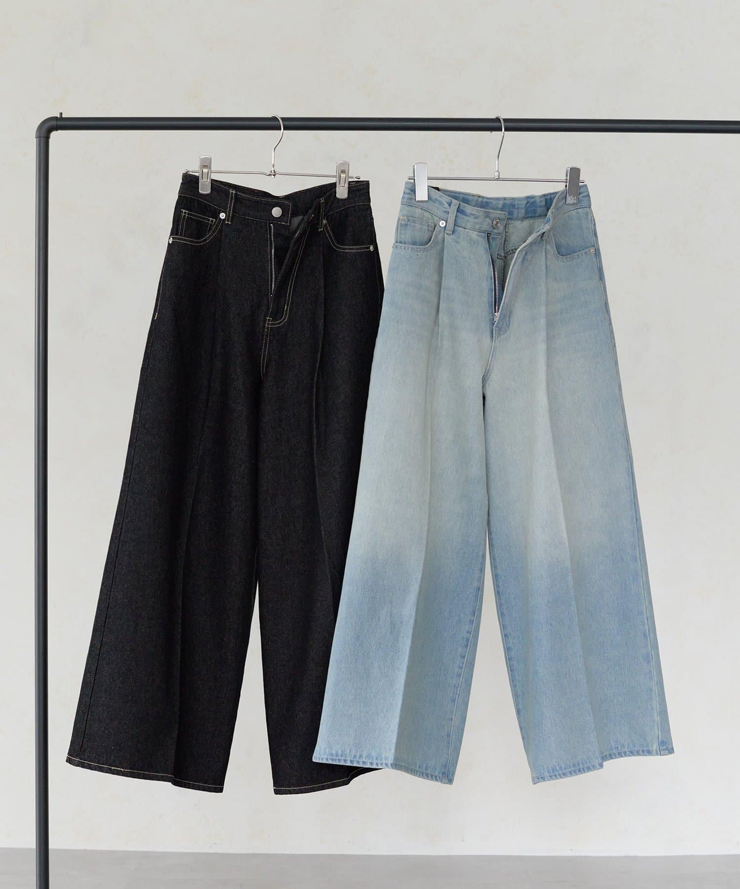 【Yuna企畫】高腰褶皺寬鬆牛仔褲