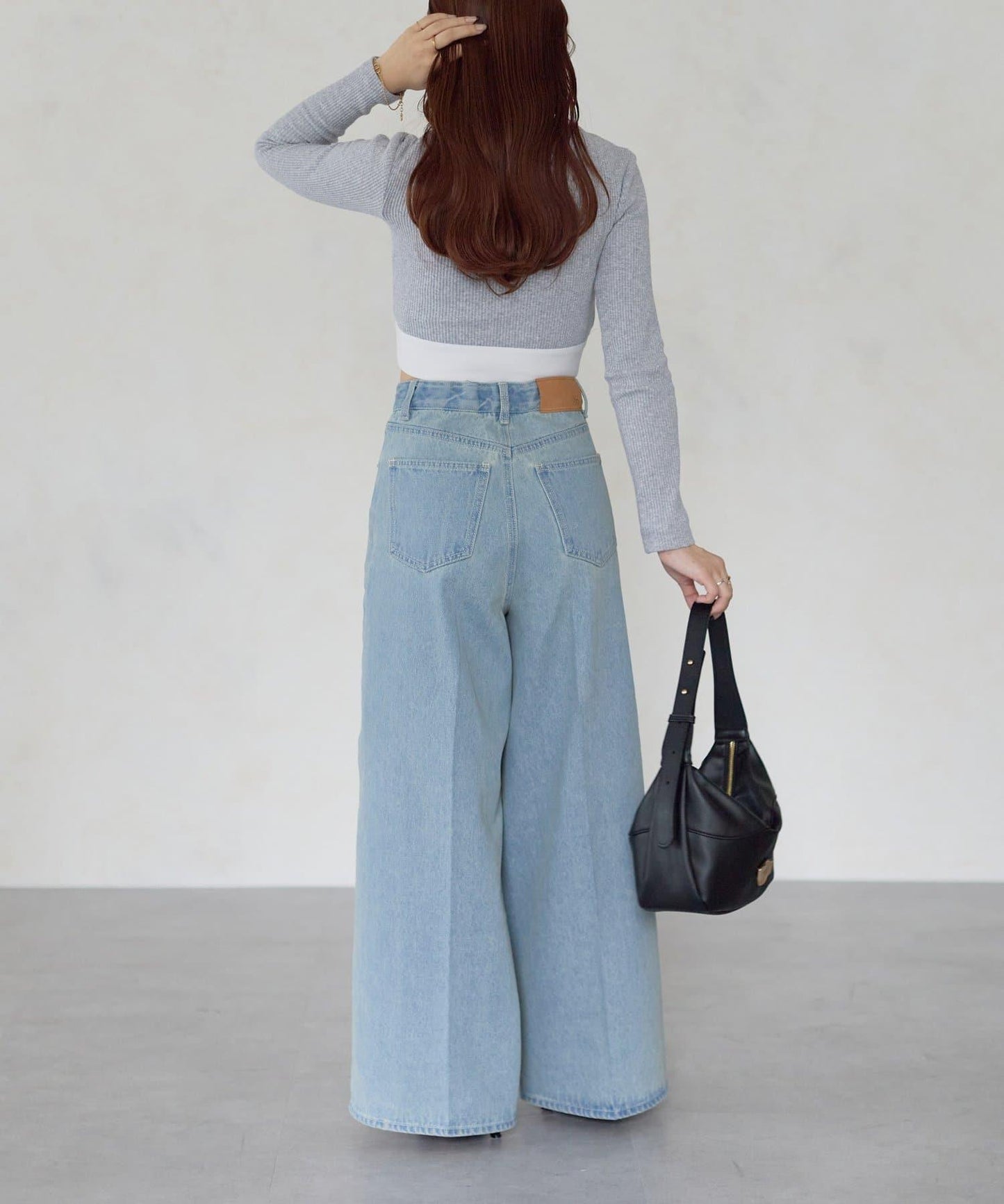 【Yuna企畫】高腰褶皺寬鬆牛仔褲