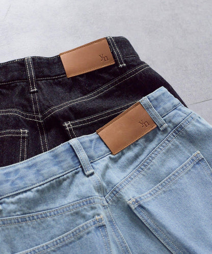 【Yuna企畫】高腰褶皺寬鬆牛仔褲