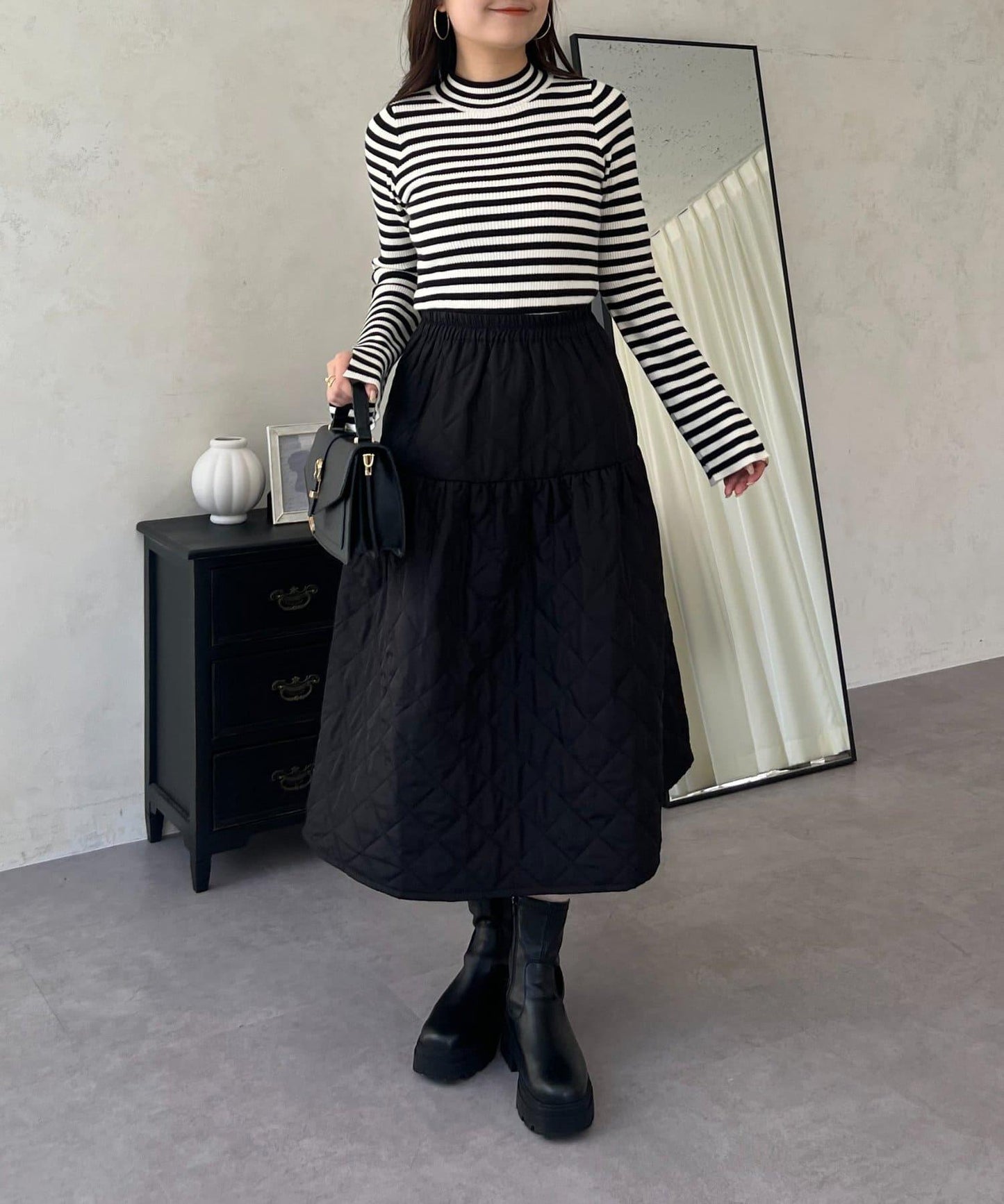 高領羅紋針織上衣