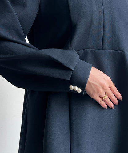 【MAYURI企畫】【適合正式場合】可拆卸領前拉鍊荷葉邊下襬襯衫