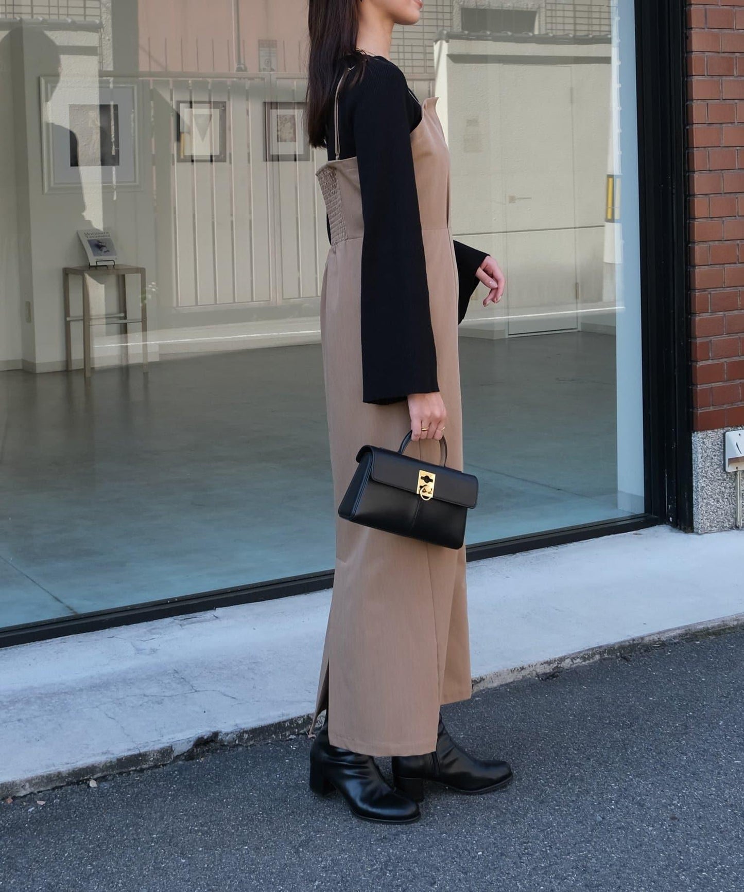 【ITAMI企畫】喇叭袖針織衫×兩穿吊帶連衣裙