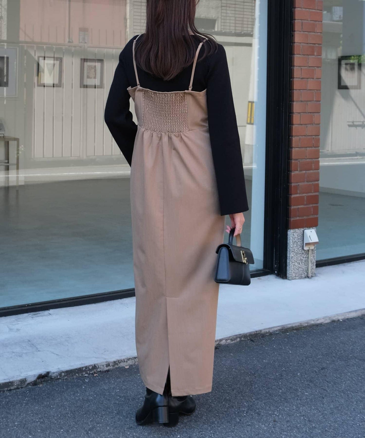 【ITAMI企畫】喇叭袖針織衫×兩穿吊帶連衣裙