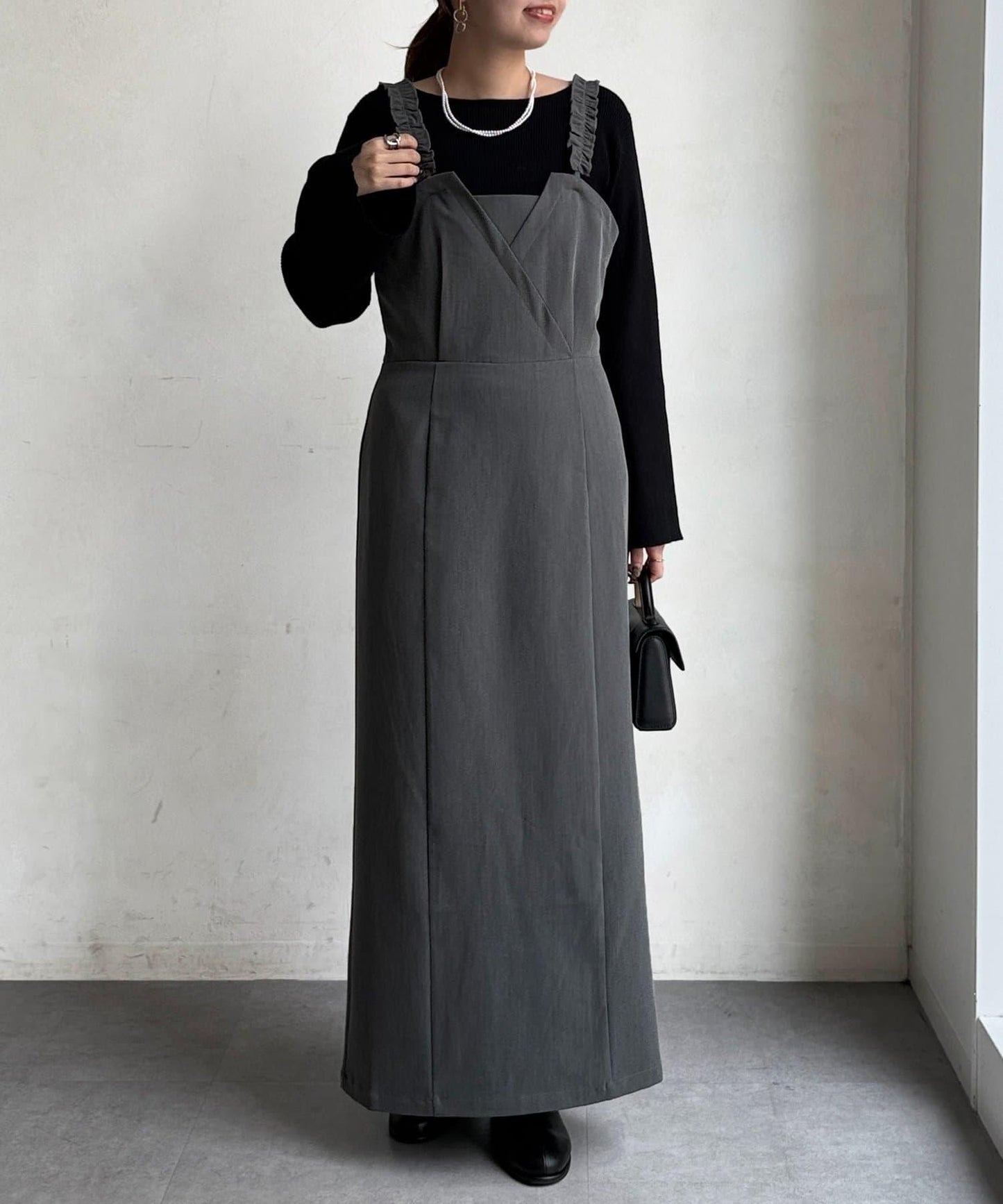 【ITAMI企畫】喇叭袖針織衫×兩穿吊帶連衣裙