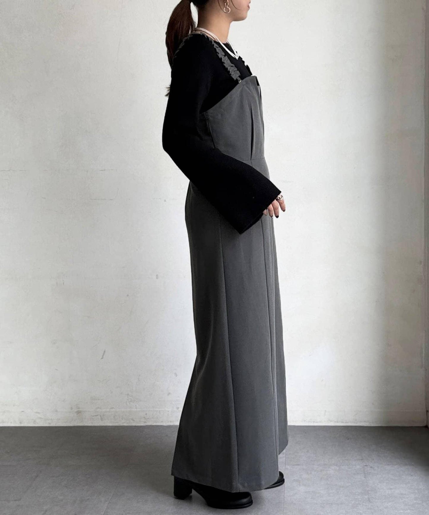 【ITAMI企畫】喇叭袖針織衫×兩穿吊帶連衣裙