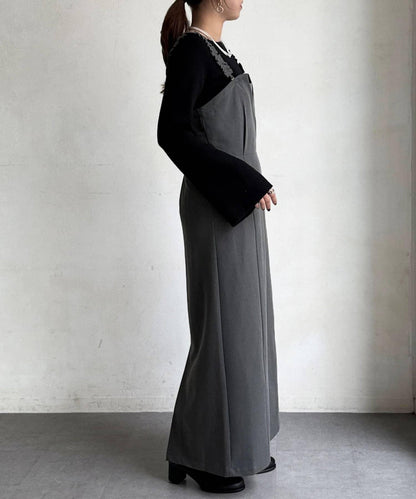 【ITAMI企畫】喇叭袖針織衫×兩穿吊帶連衣裙