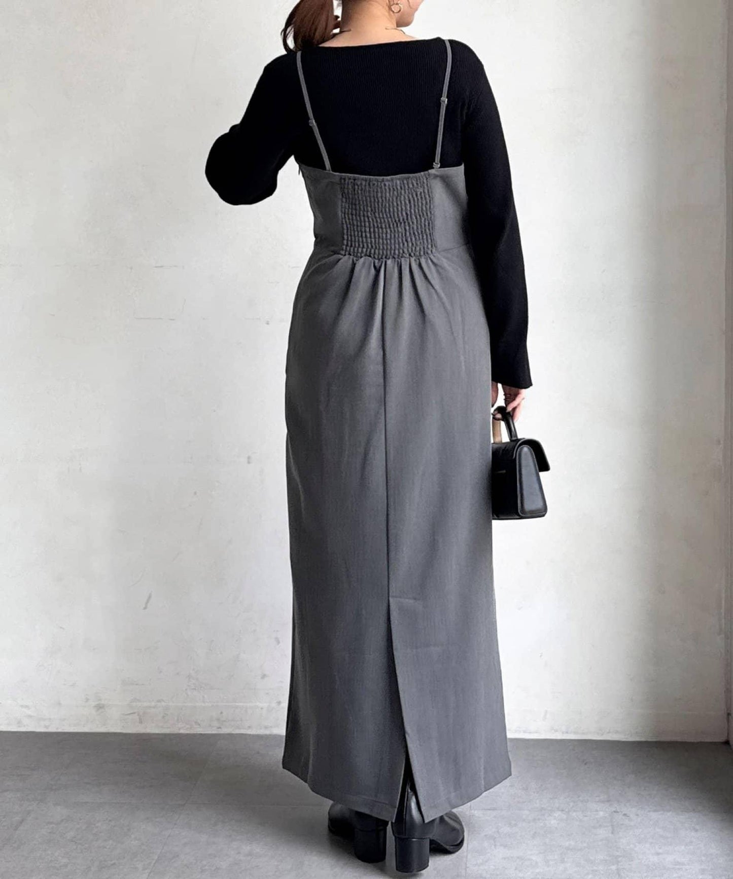 【ITAMI企畫】喇叭袖針織衫×兩穿吊帶連衣裙