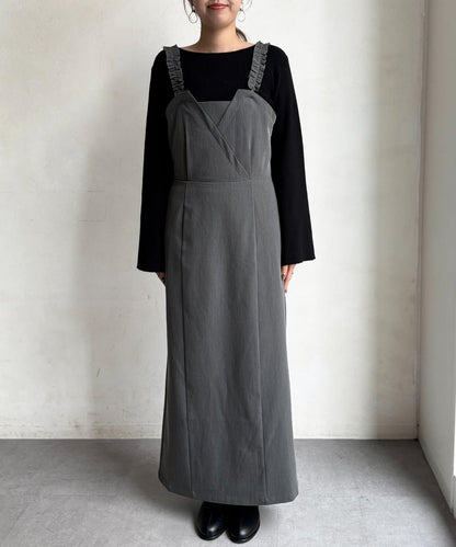 【ITAMI企畫】喇叭袖針織衫×兩穿吊帶連衣裙