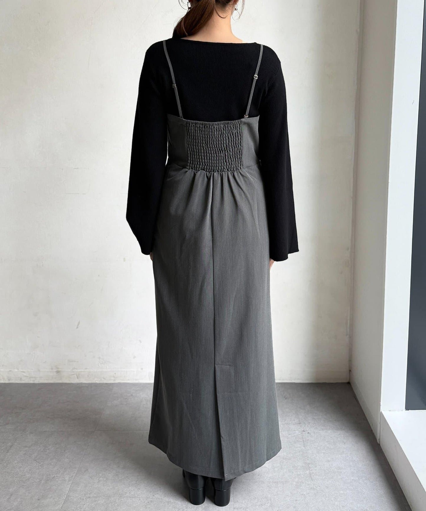 【ITAMI企畫】喇叭袖針織衫×兩穿吊帶連衣裙