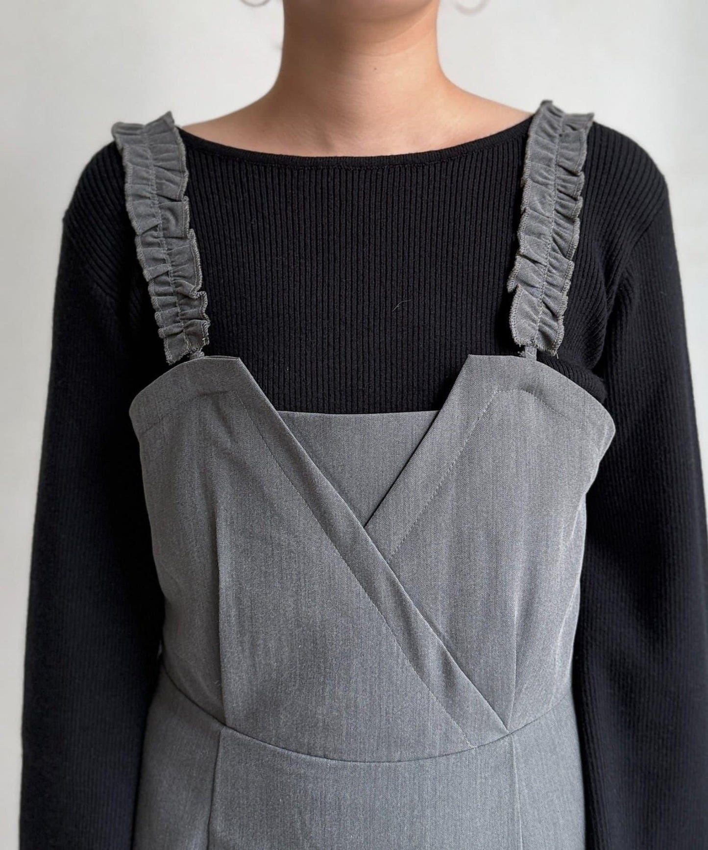 【ITAMI企畫】喇叭袖針織衫×兩穿吊帶連衣裙