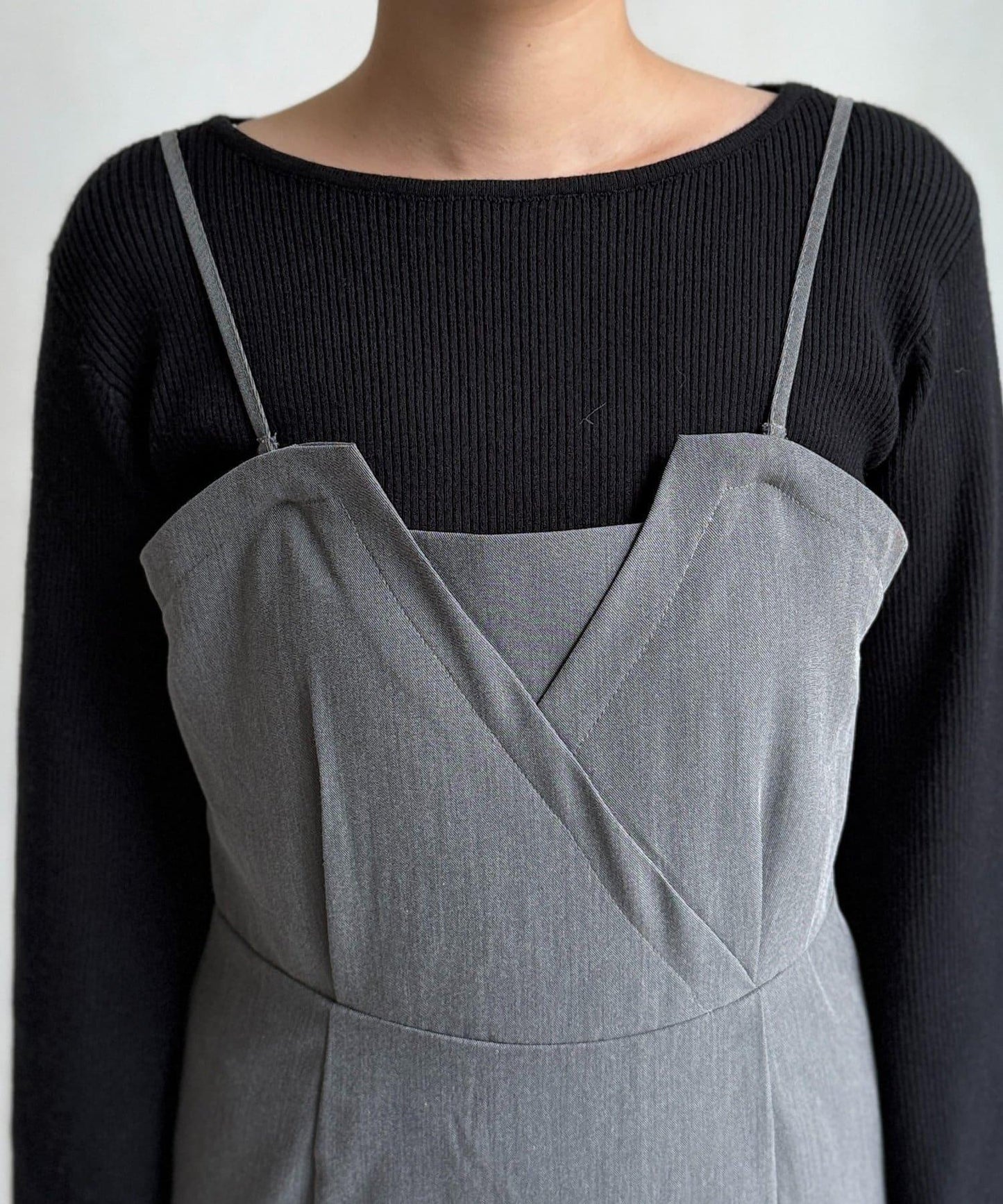 【ITAMI企畫】喇叭袖針織衫×兩穿吊帶連衣裙