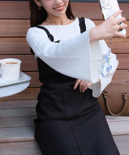 【ITAMI企畫】喇叭袖針織衫×兩穿吊帶連衣裙