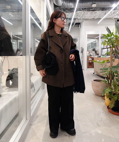 羊毛感西裝外套