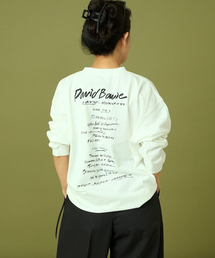 “David Bowie/デヴィッド・ボウイ” 印花長袖T恤