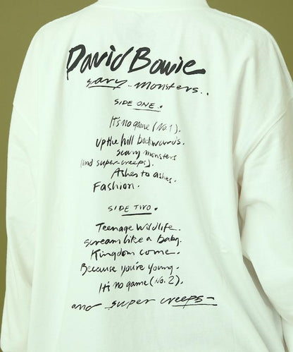 “David Bowie/デヴィッド・ボウイ” 印花長袖T恤