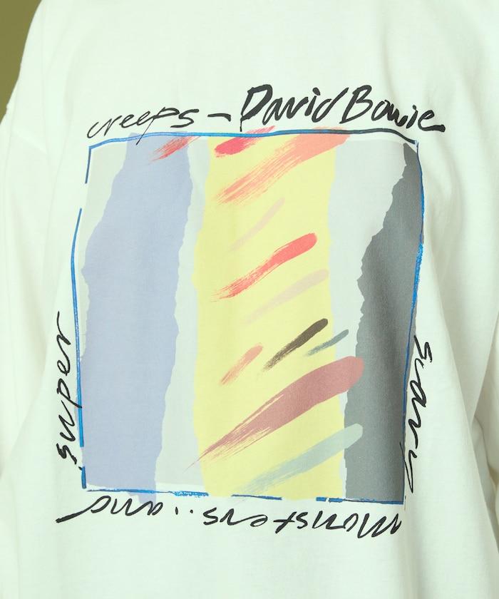 “David Bowie/デヴィッド・ボウイ” 印花長袖T恤