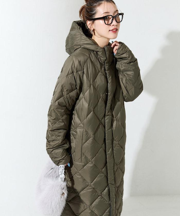 城市可收納連帽長款羽絨服