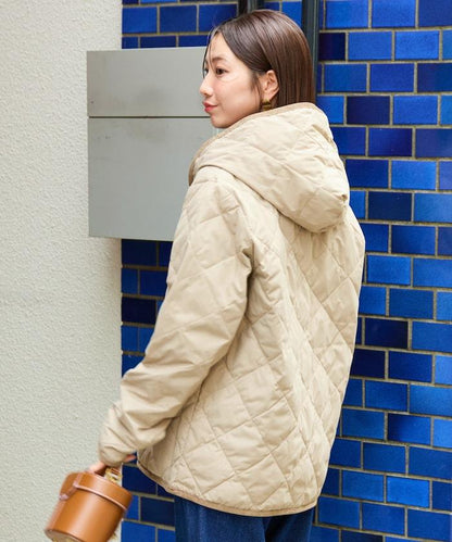 CITY撞色拼接連帽羽絨開衫（羽絨服）