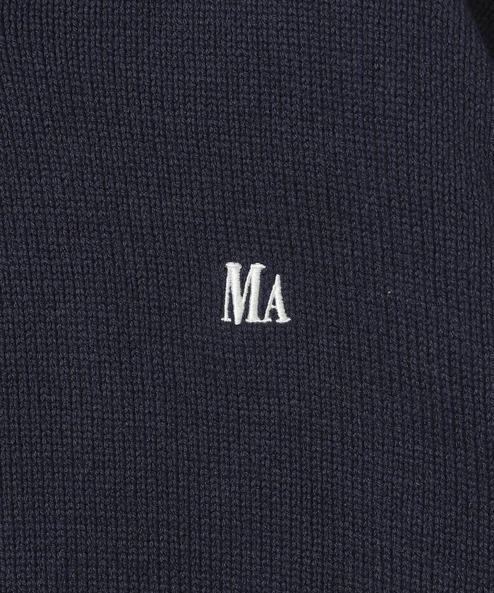 MA 單點logo刺繡V領針織衫