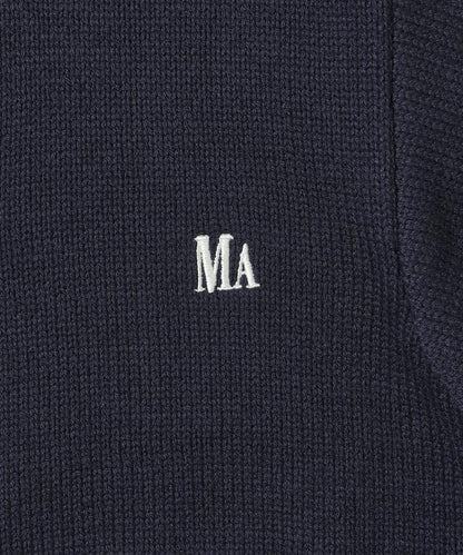 MA簡約刺繡logo圓領針織開衫