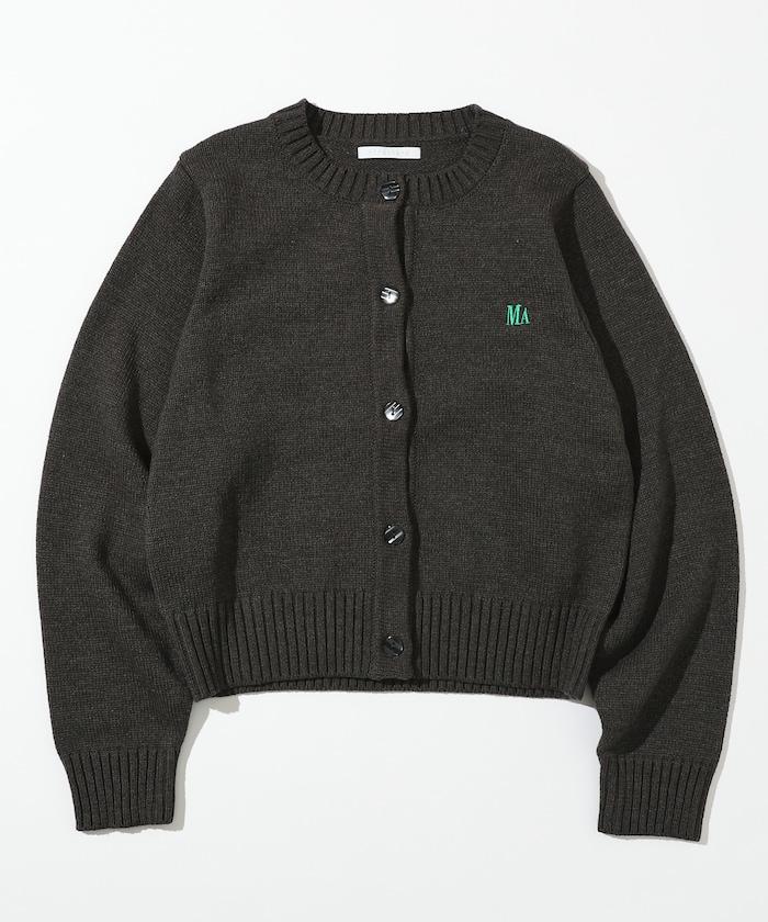 MA簡約刺繡logo圓領針織開衫