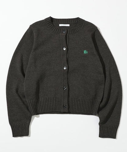 MA簡約刺繡logo圓領針織開衫