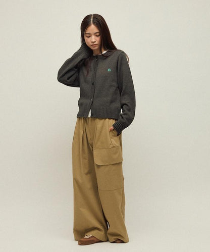 MA簡約刺繡logo圓領針織開衫