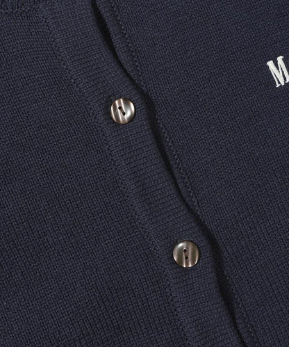 MA簡約刺繡logo圓領針織開衫