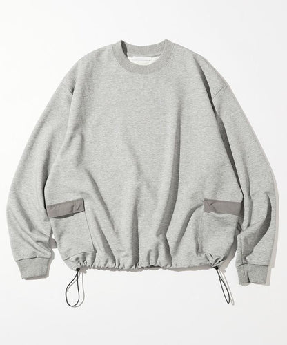 側邊口袋抽繩連帽圓領衛衣