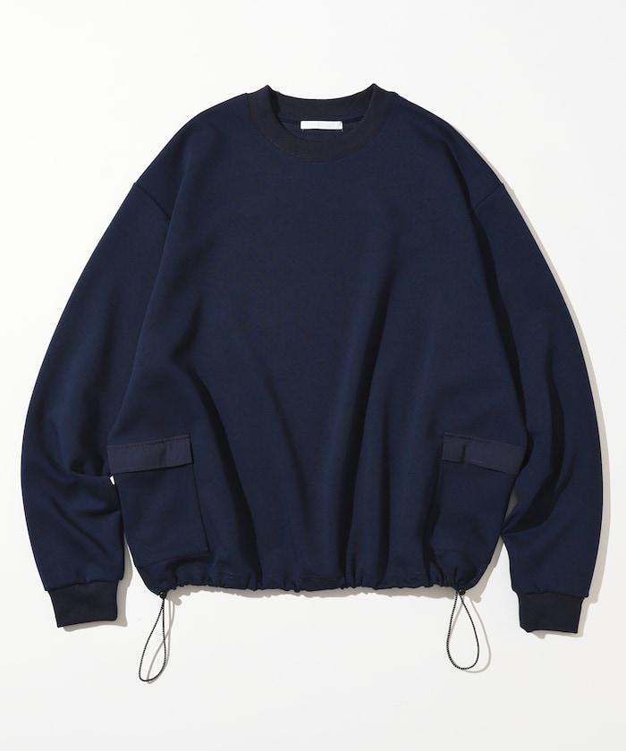 側邊口袋抽繩連帽圓領衛衣