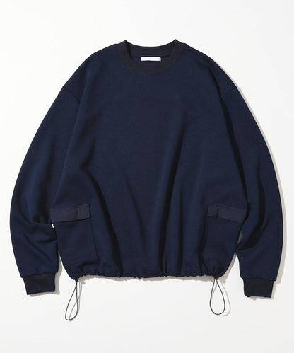 側邊口袋抽繩連帽圓領衛衣