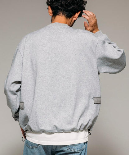 側邊口袋抽繩連帽圓領衛衣