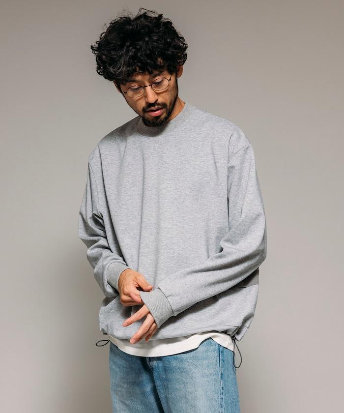 側邊口袋抽繩連帽圓領衛衣