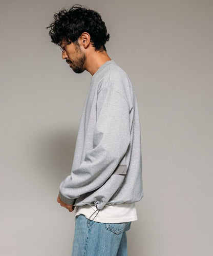 側邊口袋抽繩連帽圓領衛衣