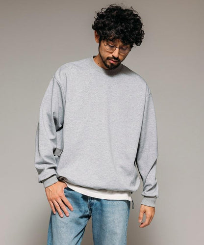 側邊口袋抽繩連帽圓領衛衣