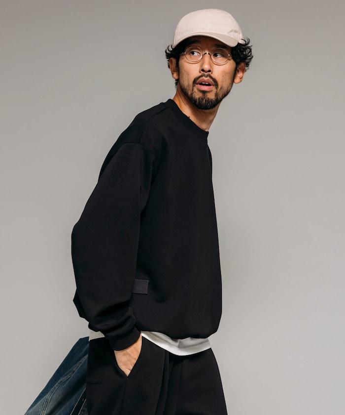 側邊口袋抽繩連帽圓領衛衣