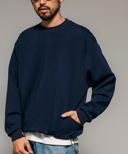 側邊口袋抽繩連帽圓領衛衣