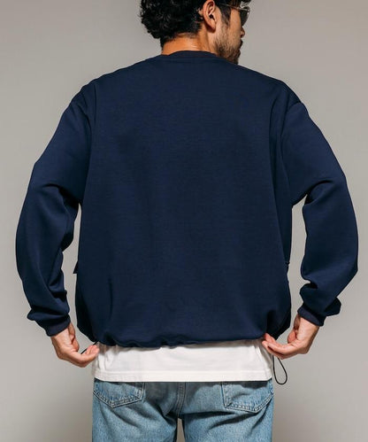 側邊口袋抽繩連帽圓領衛衣