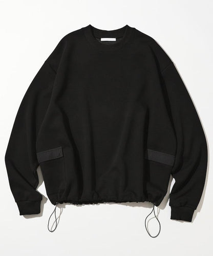 側邊口袋抽繩連帽圓領衛衣