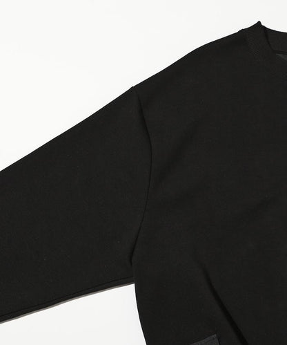 側邊口袋抽繩連帽圓領衛衣