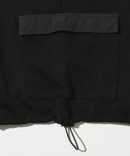 側邊口袋抽繩連帽圓領衛衣