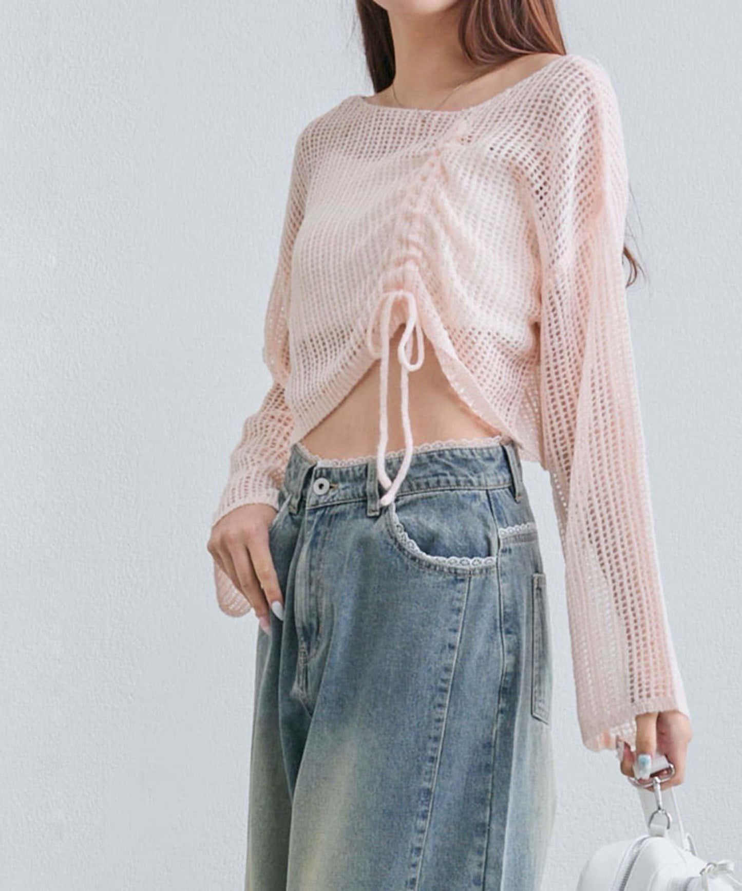 【OLIVE des OLIVE】抽繩針織衫