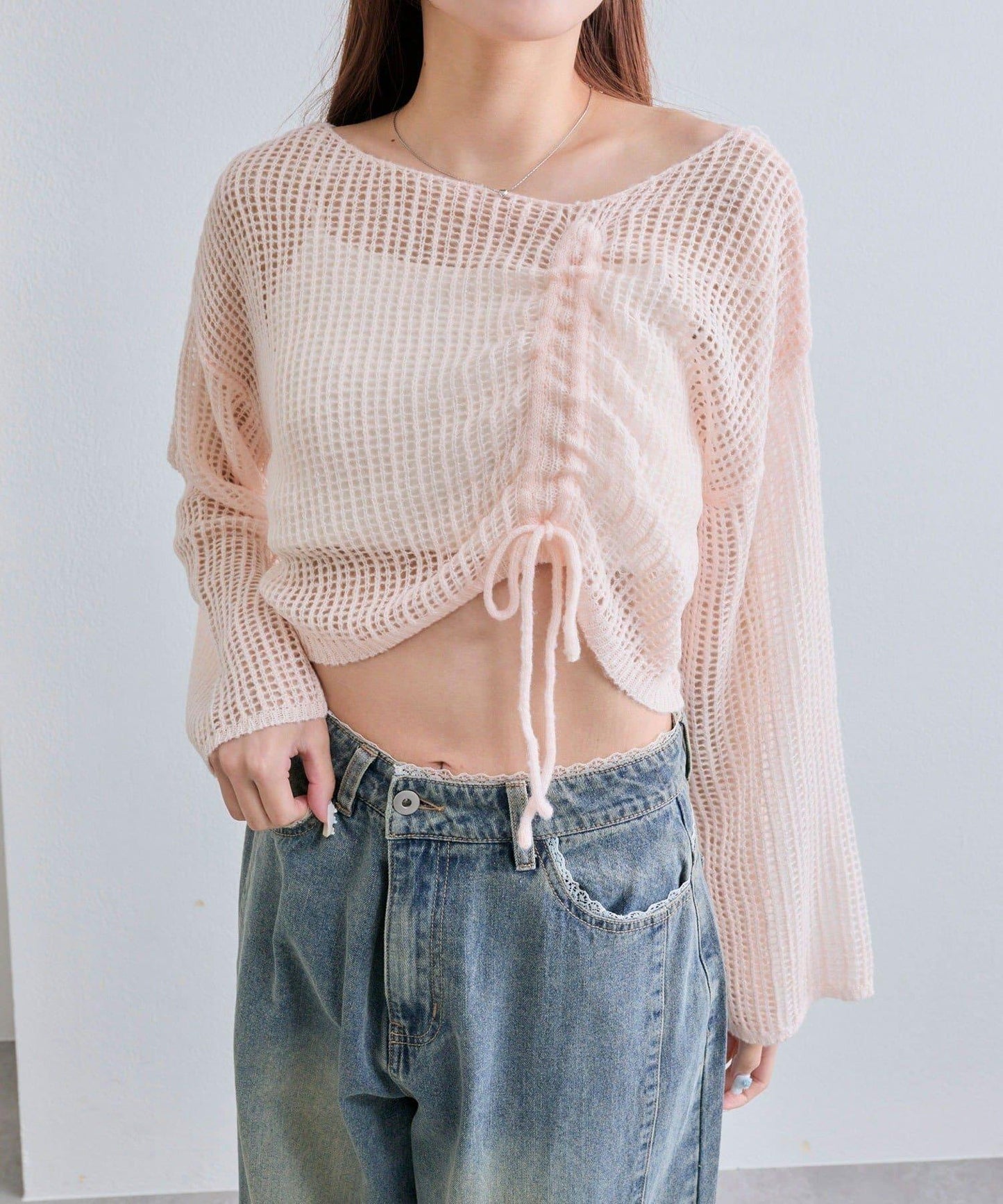 【OLIVE des OLIVE】抽繩針織衫