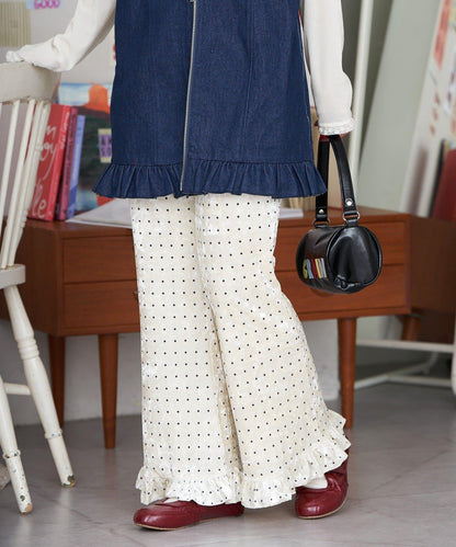 【neutral】2尺碼可選/下襬荷葉邊喇叭褲