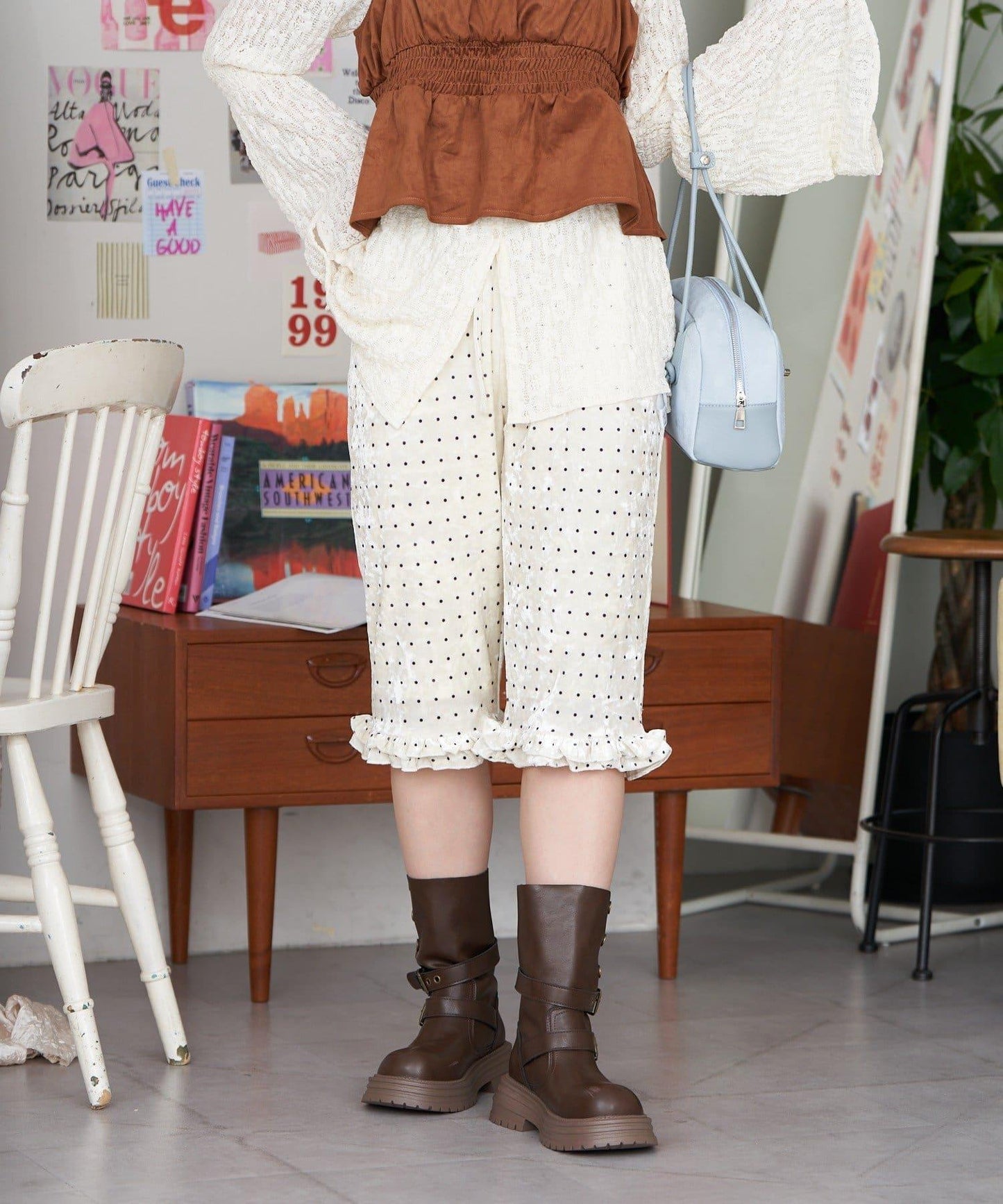 【neutral】2尺碼可選/下襬荷葉邊喇叭褲