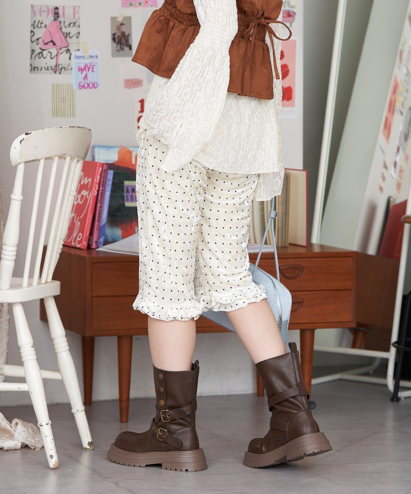 【neutral】2尺碼可選/下襬荷葉邊喇叭褲