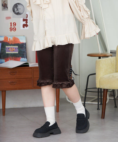 【neutral】2尺碼可選/下襬荷葉邊喇叭褲